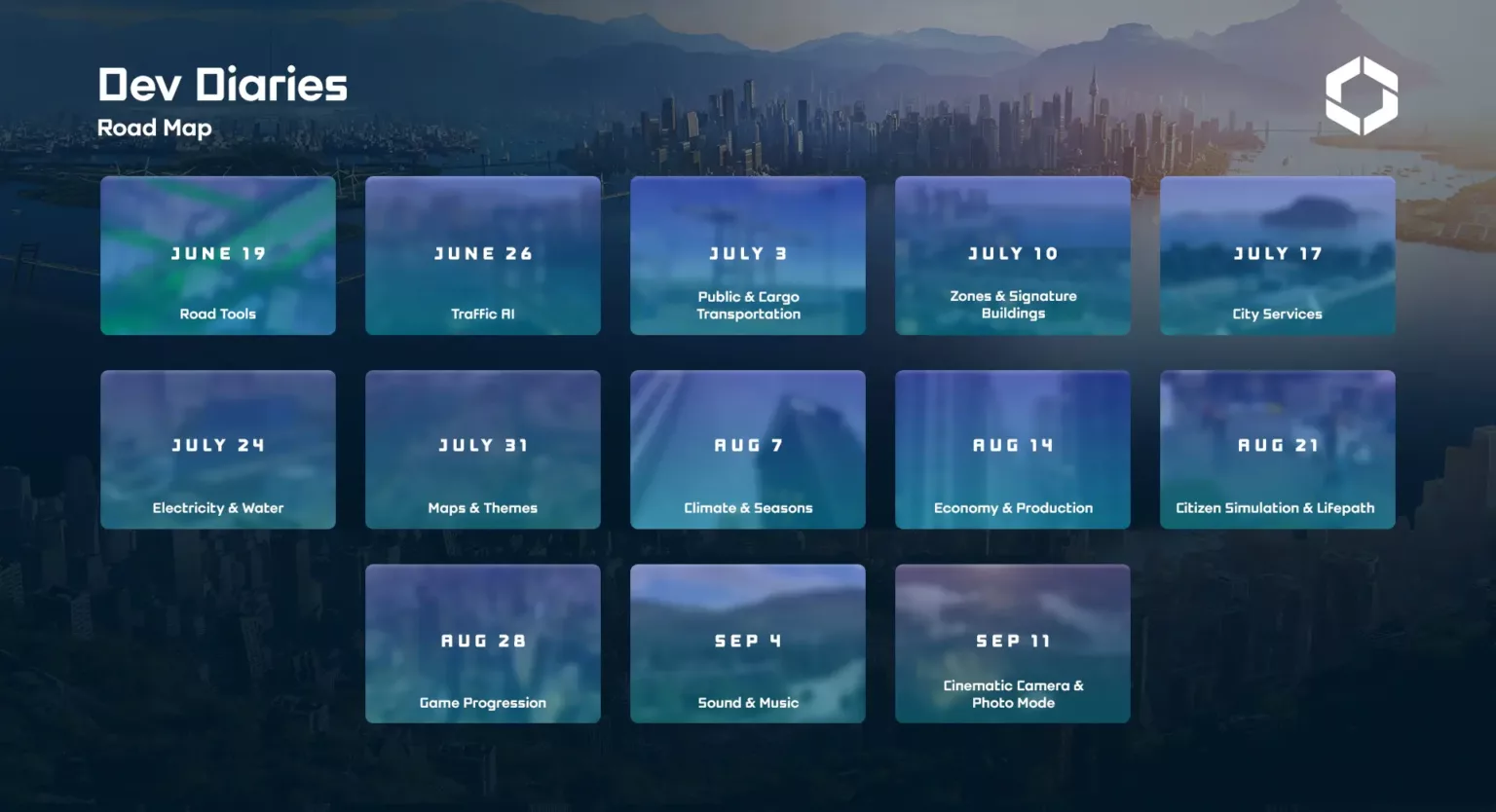 Cities Skylines 2 dev diary release schedule