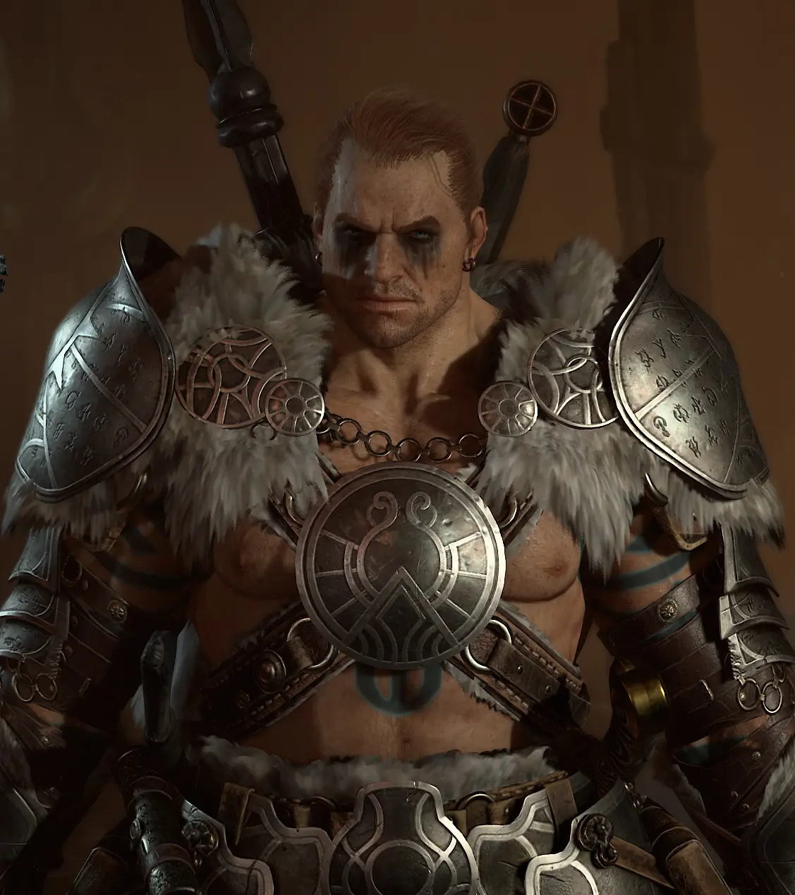Diablo IV Barbarian character with gear