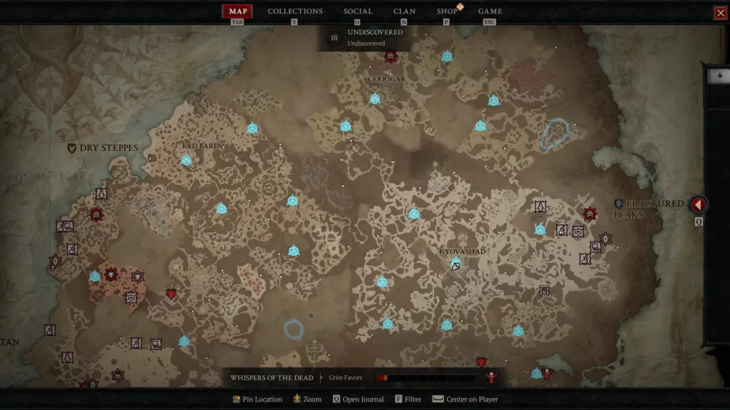 Diablo IV world map